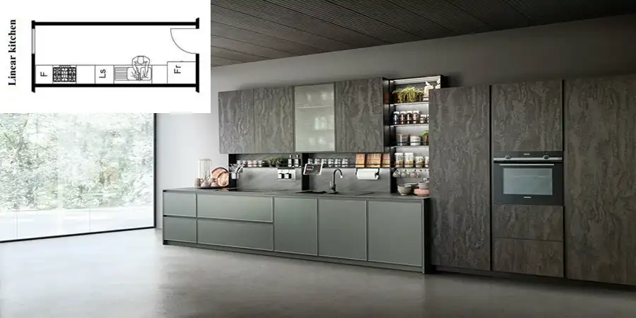 linear kitchen